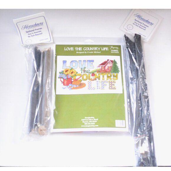 Imaginating Counted Cross Stitch Kit Love The Country Life With Frame Pieces - Picture 1 of 4